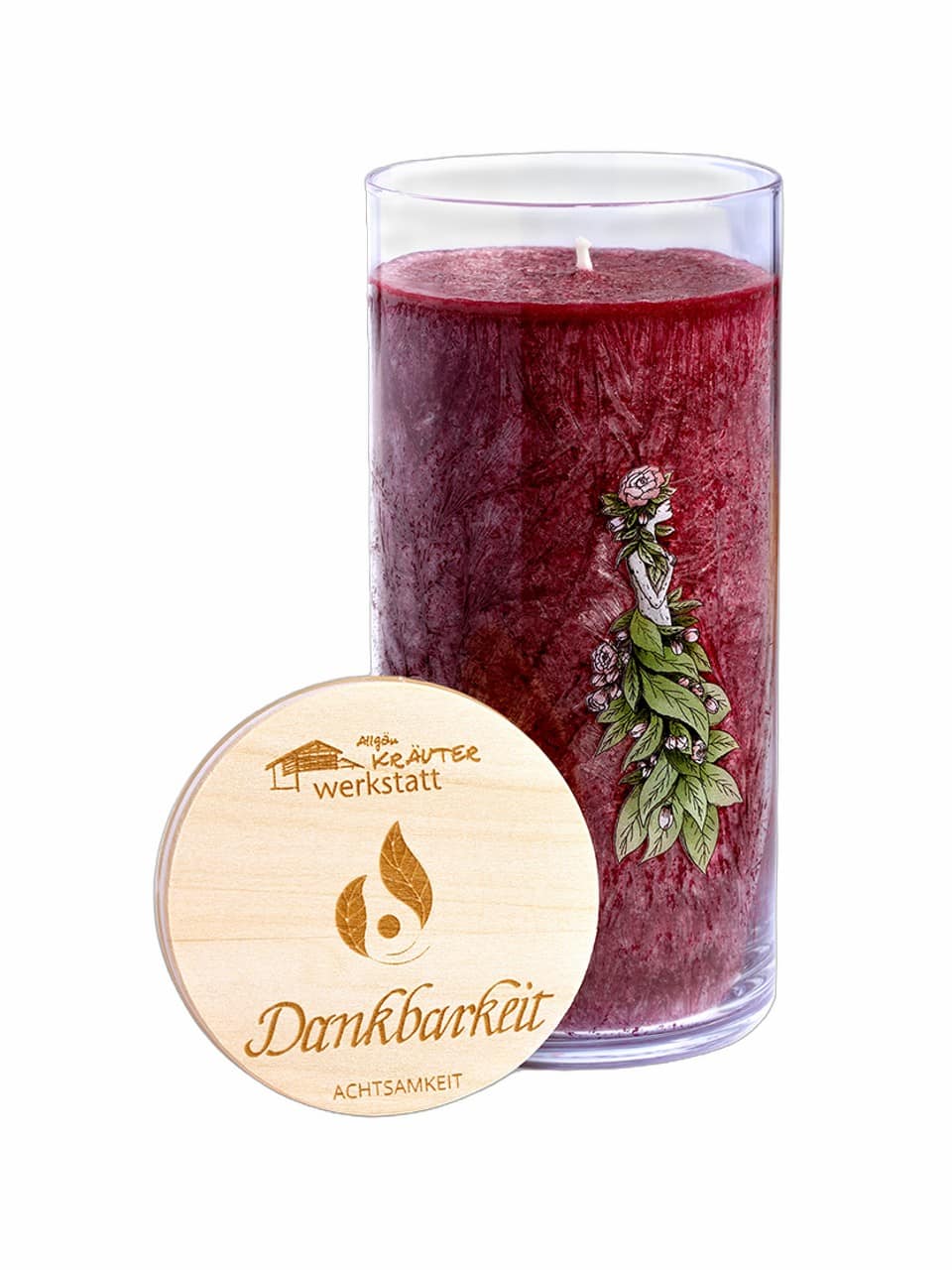 Allgäuer Heilkräuterkerze Achtsamkeit Dankbarkeit Allgäuer Heilkräuterkerze Achtsamkeit Dankbarkeit