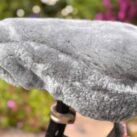 Fahrradsattelbezug aus Lammfell silber
