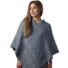 Poncho aus Merinowolle Graublau