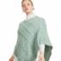 Poncho aus Merinowolle lindgrün
