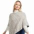 Poncho aus Merinowolle Natur