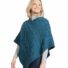 Poncho aus Merinowolle petrol
