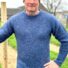 Herrenpullover aus Wolle blau meliert