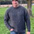 Pullover mit Strickmuster aus Wolle anthrazit