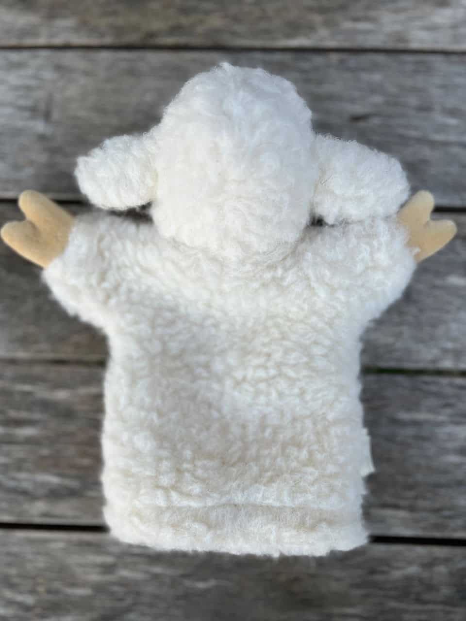 Schaf Handpuppe von vorne Schaf Handpuppe von vorne