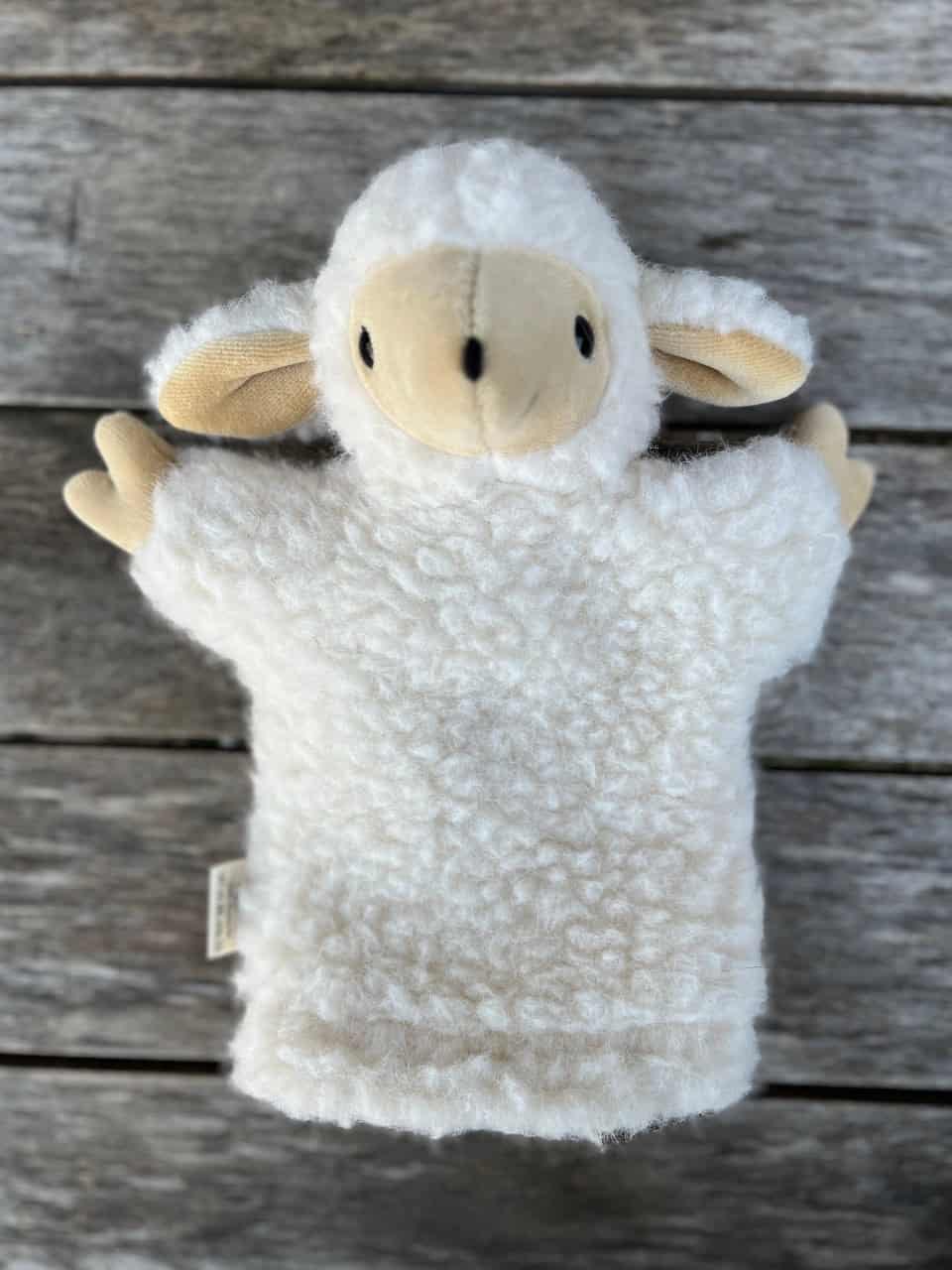 Schaf Handpuppe von vorne Schaf Handpuppe von vorne
