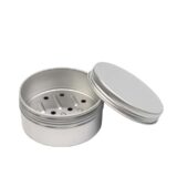 Seifendosen aus Aluminium mit Abtropfschale rund offen