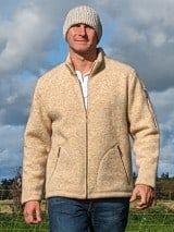 Stehkragenjacke Natur aus Wolle