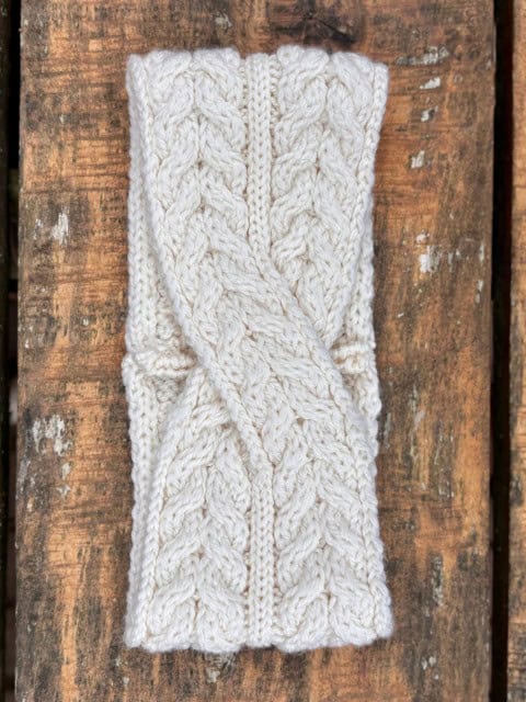 Stirnband aus Merinowolle wollweiss Stirnband aus Merinowolle wollweiss