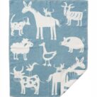 Babydecke Klippan Farm blau